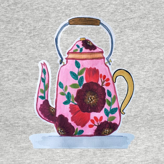 Pink floral teapot by SanMade